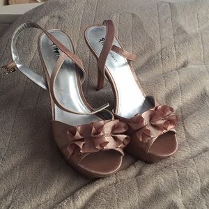 Women’s Beige Ruffle Heels